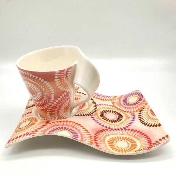 NWOT Villeroy Boch New Wave 12 oz Mug & Saucer Set - Picture 1 of 6